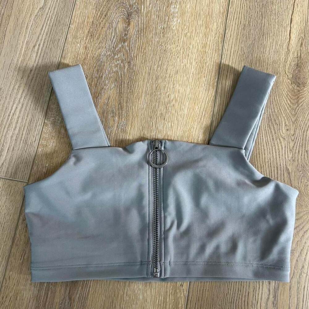Alo Yoga Women's Grey and Silver Bra